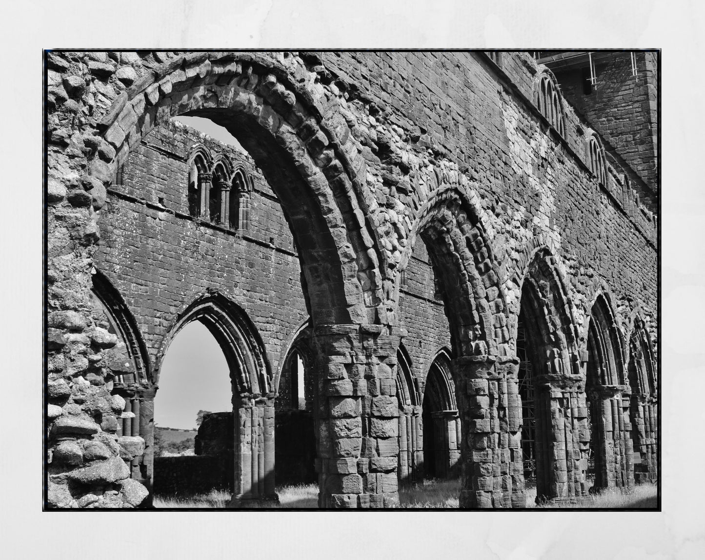 Dumfries Scotland Poster Sweetheart Abbey Black And White Photography Print