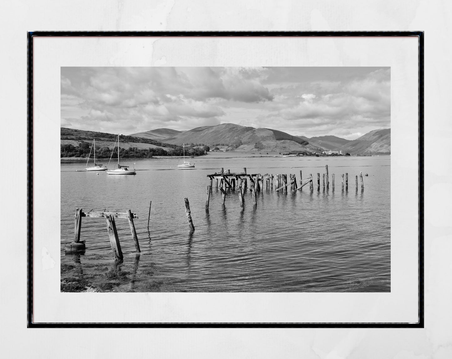 Isle Of Bute Port Bannatyne Coastal Black And White Photography Print