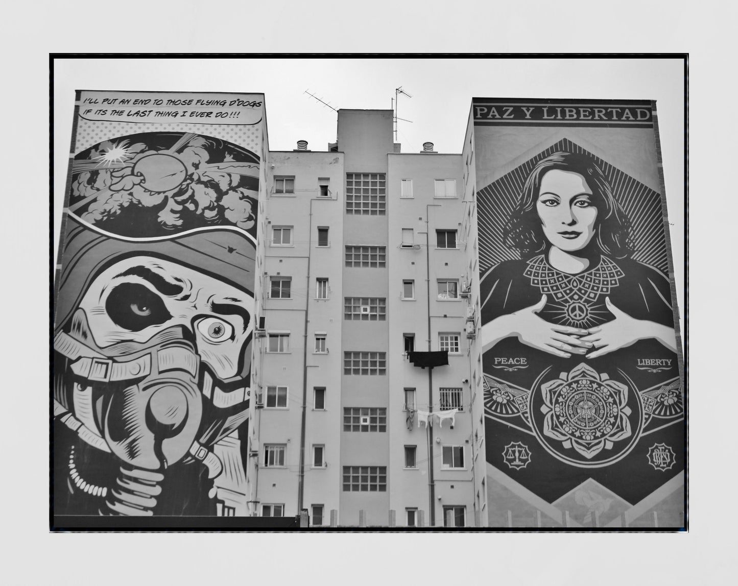 Soho Malaga Poster Black And White Street Art Print