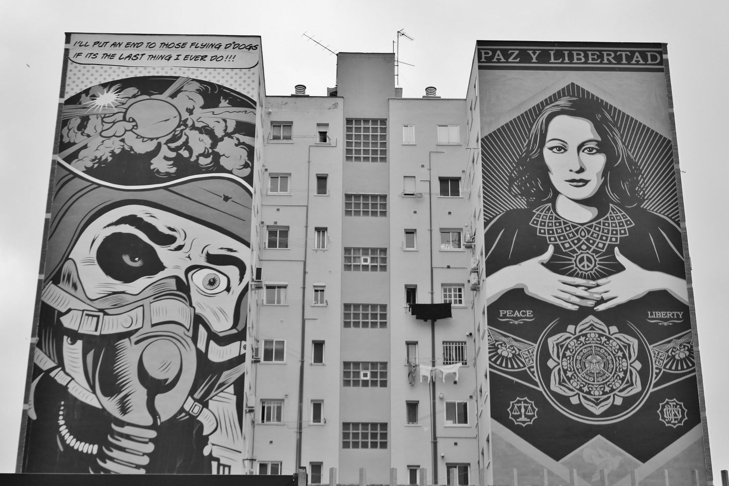 Soho Malaga Poster Black And White Street Art Print