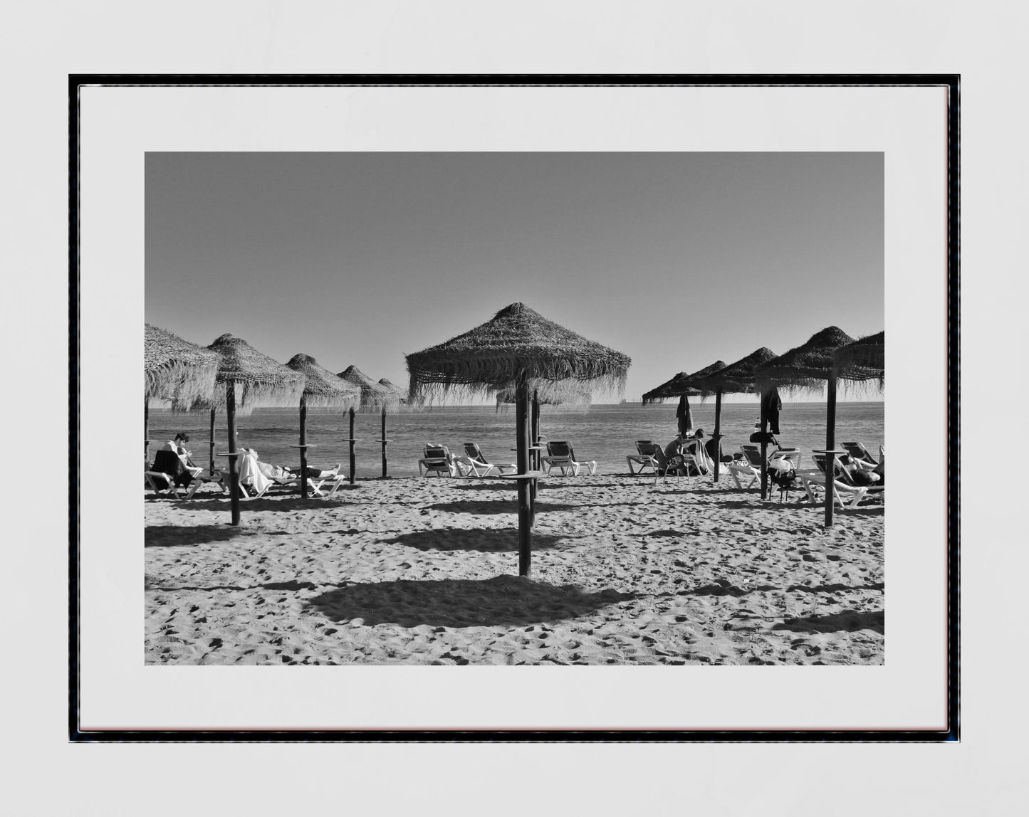 Malaga Spain Beach Black And White Photography Wall Art