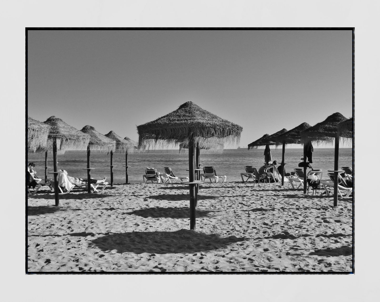 Malaga Spain Beach Black And White Photography Wall Art