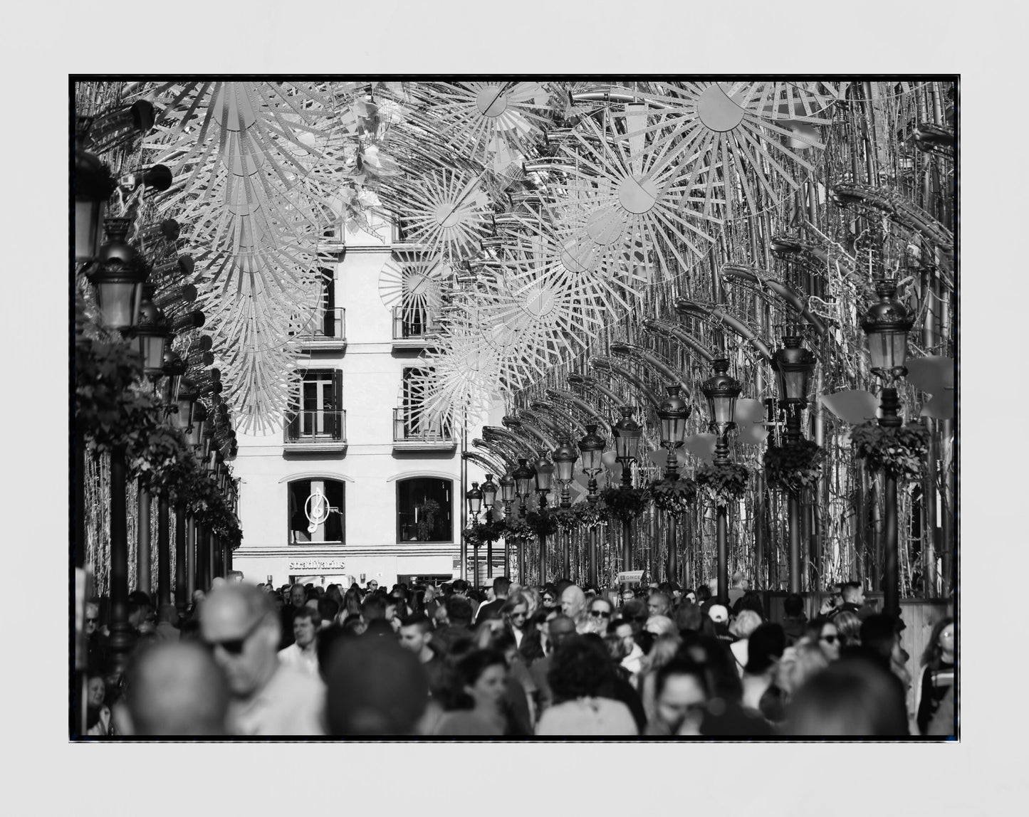 Malaga Spain Christmas Decorations Photography Poster