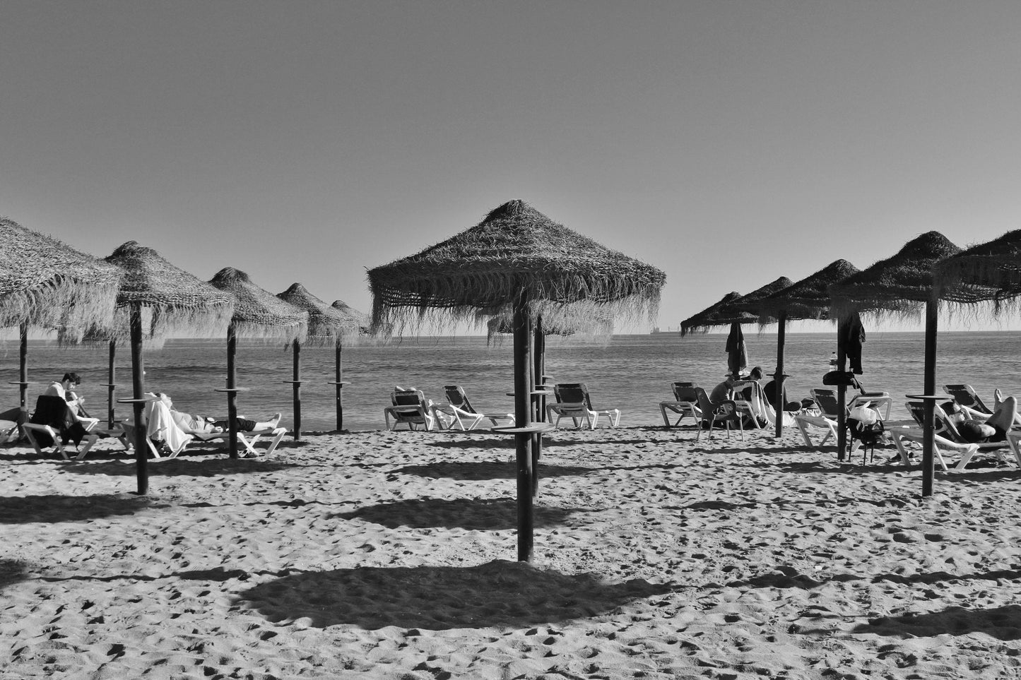 Malaga Spain Beach Black And White Photography Wall Art