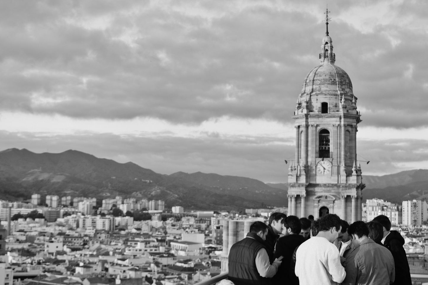 Malaga Cathedral Spain Photography Black And White Wall Art