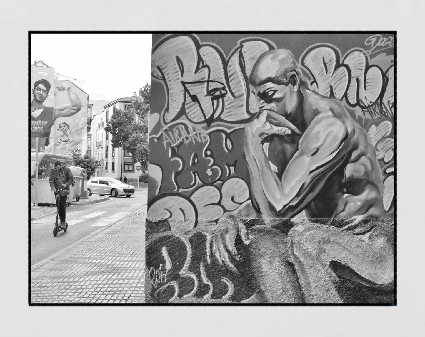 Malaga Street Art Black And White Photography