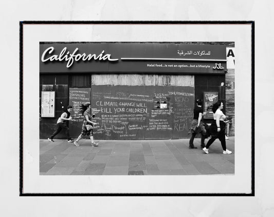 Anti Capitalist Anarchist Climate Change Art Black And White Print