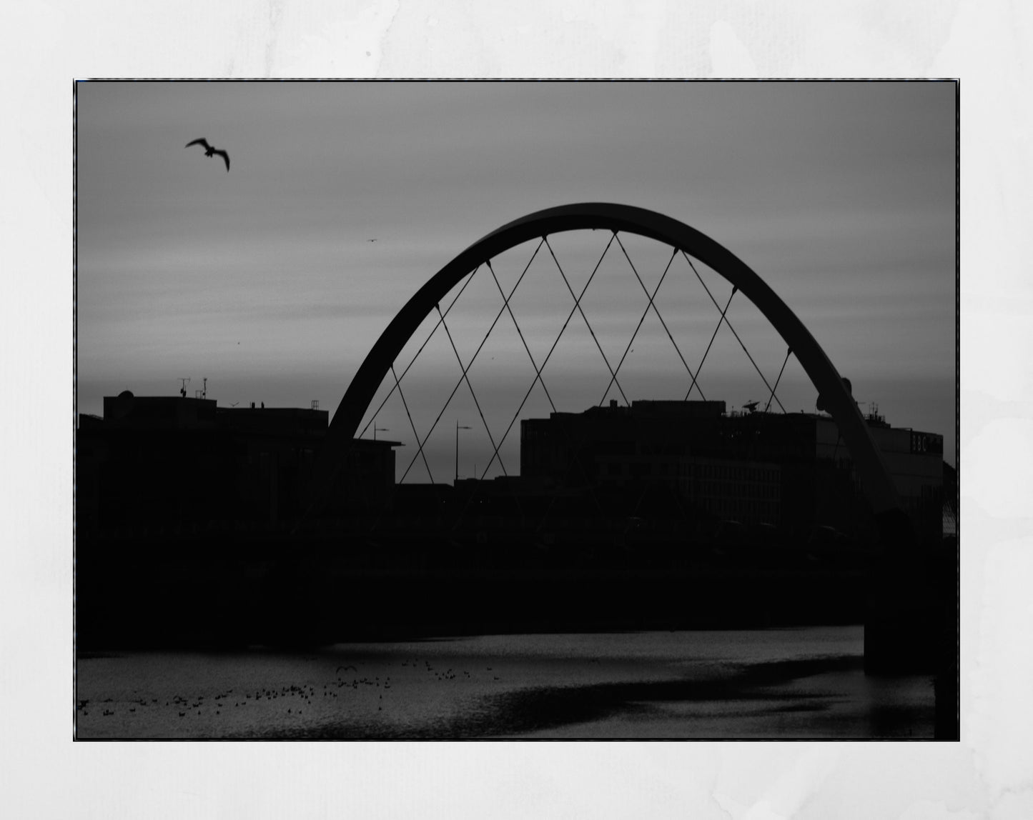 Glasgow Photography Print River Clyde Squinty Bridge Black And White Wall Art