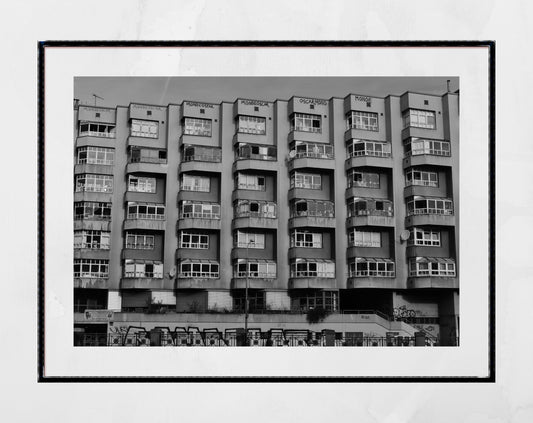 Vienna Brutalist Street Black And White Photography Print