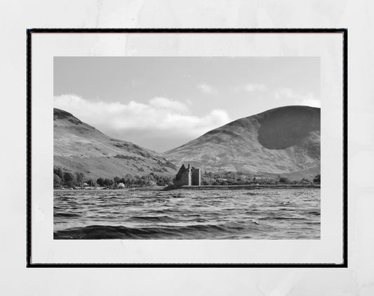 Isle of Arran Lochranza Castle Scotland Landscape Black And White Photography Print