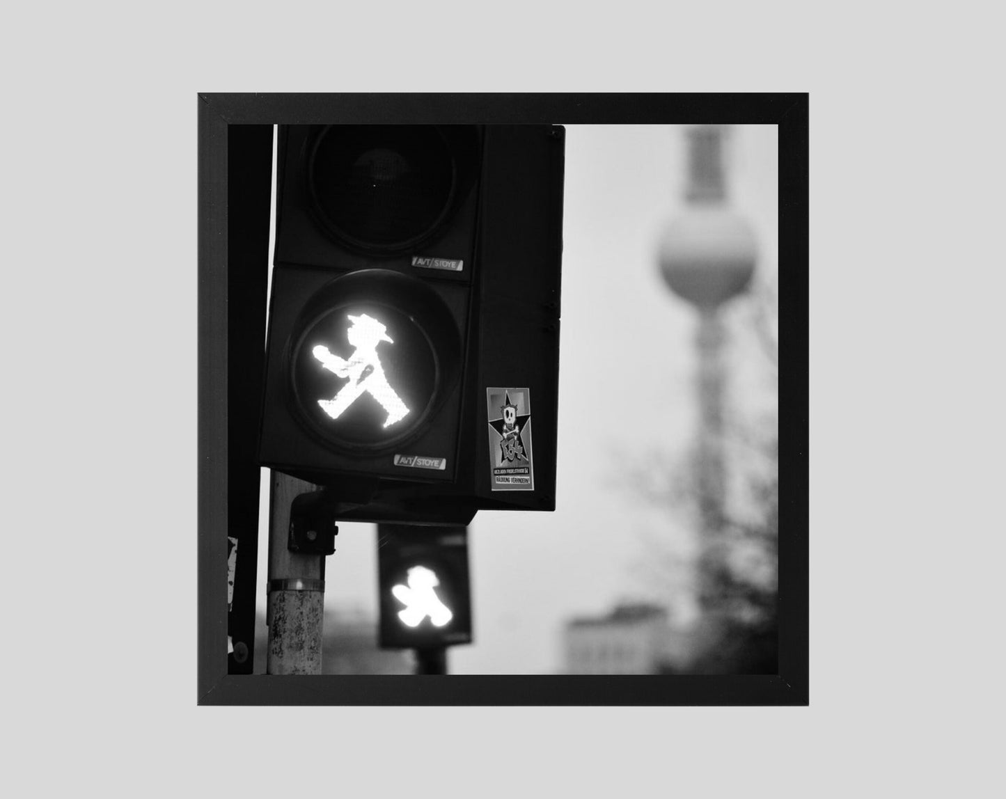 Berlin Ampelmann Black And White Photography Print