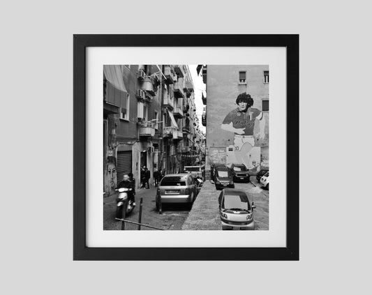 Maradona Napoli Print Naples Italy Black And White Photography
