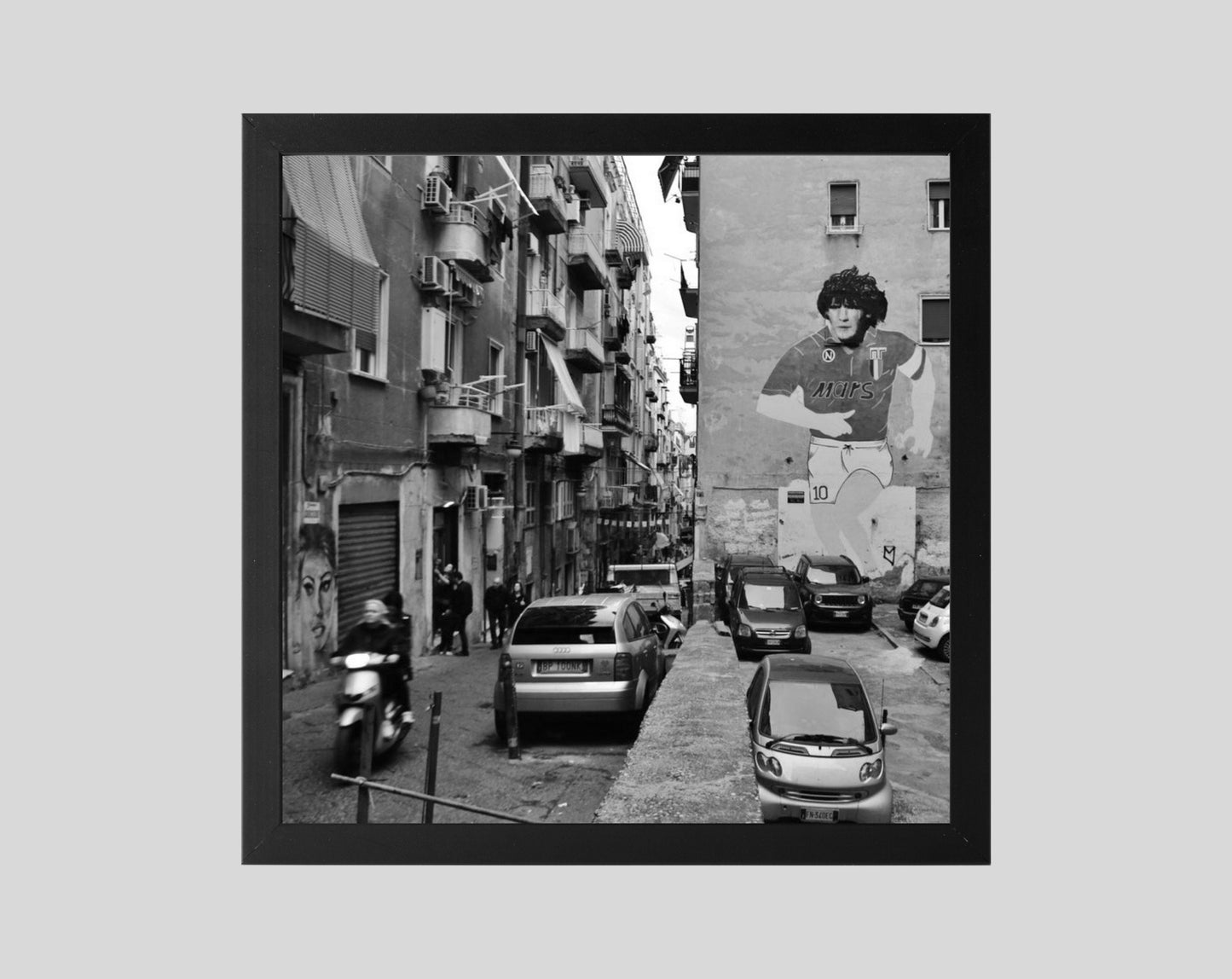 Maradona Napoli Print Naples Italy Black And White Photography