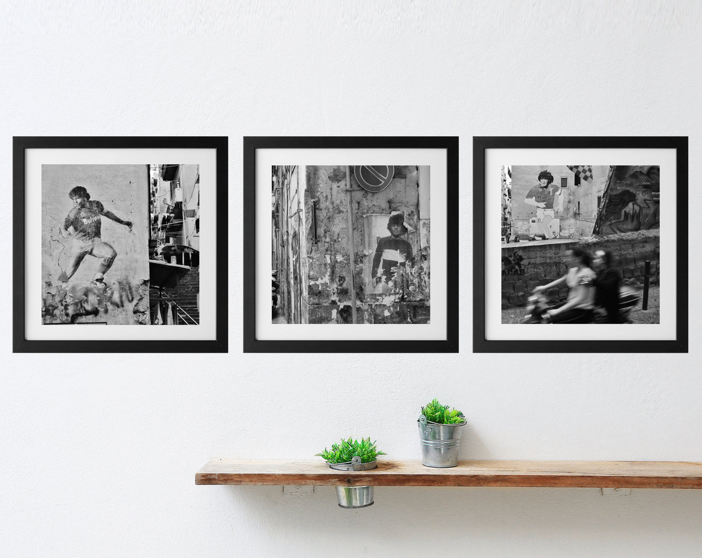Maradona Black And White Naples Three Gallery Wall Prints