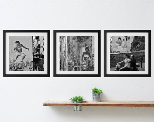 Maradona Black And White Naples Three Gallery Wall Prints