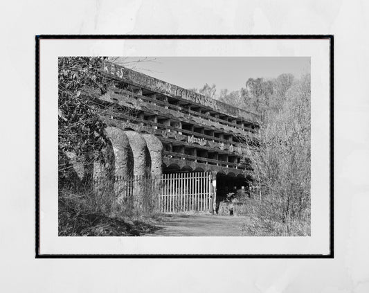 Brutalist Wall Art St Peter's Seminary Abandoned Black And White Photography Print