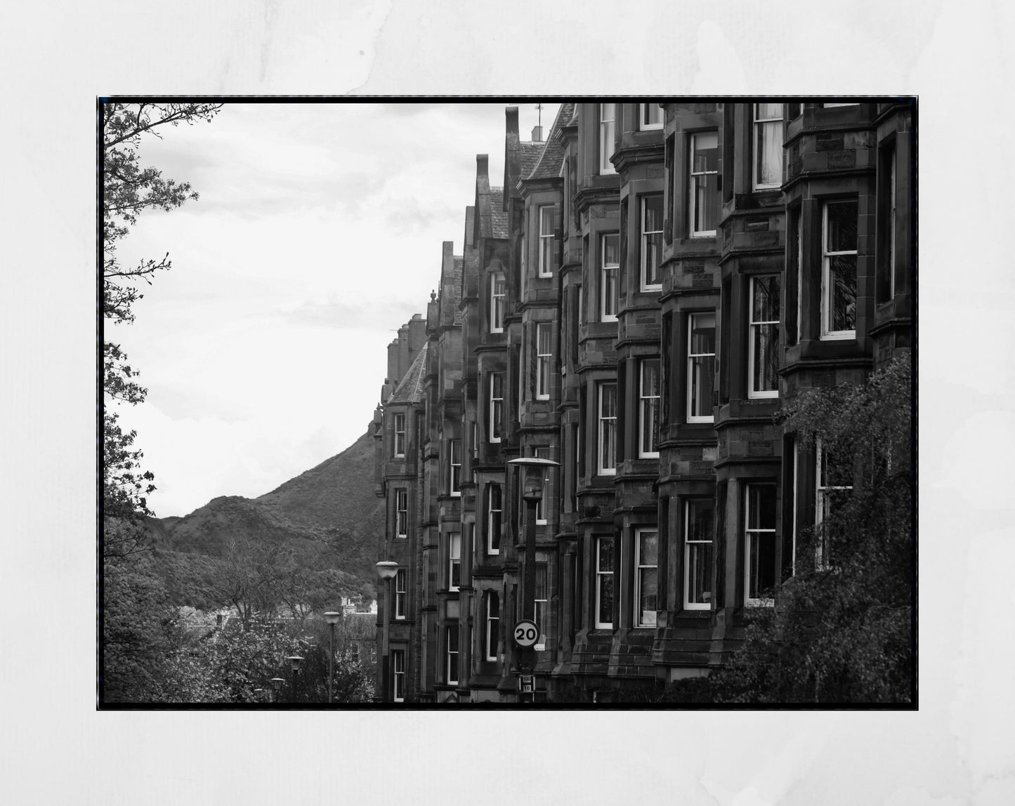 Marchmont Edinburgh Tenements Black And White Photography Print