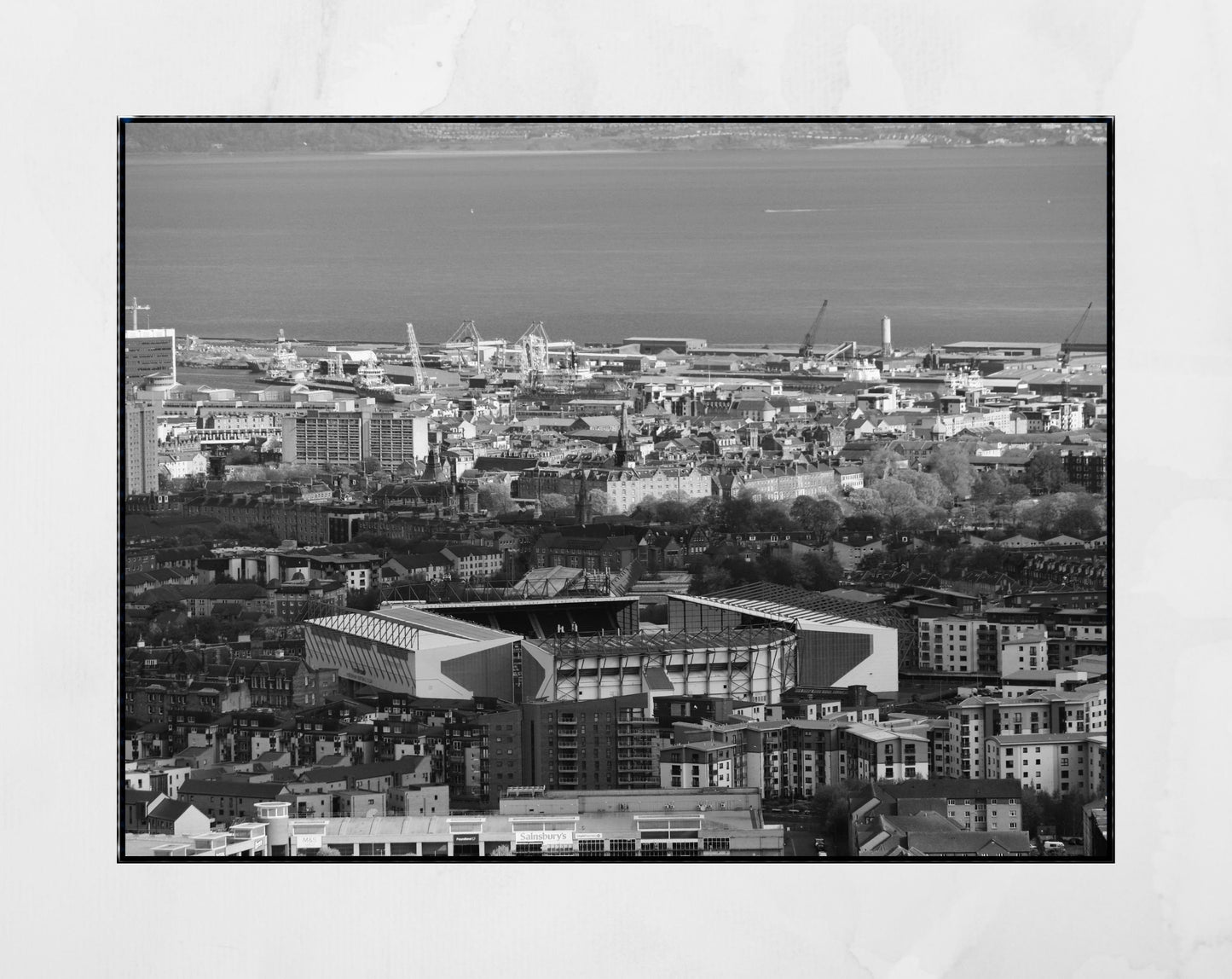 Hibernian FC Easter Road Black And White Print