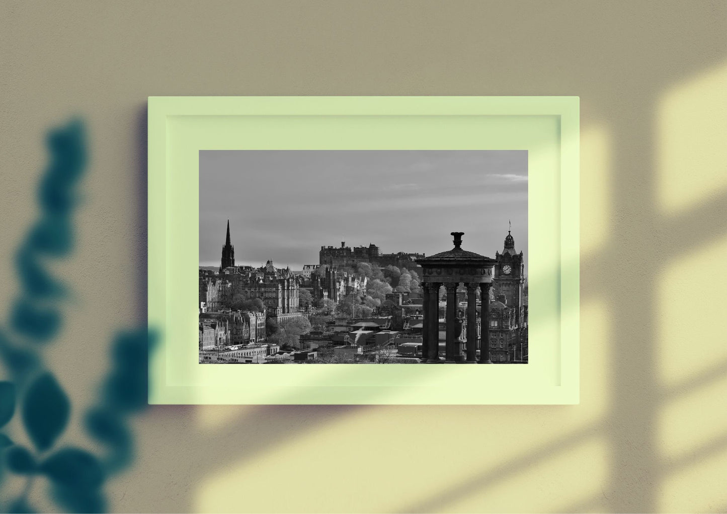 Edinburgh Calton Hill Black And White Photography Print