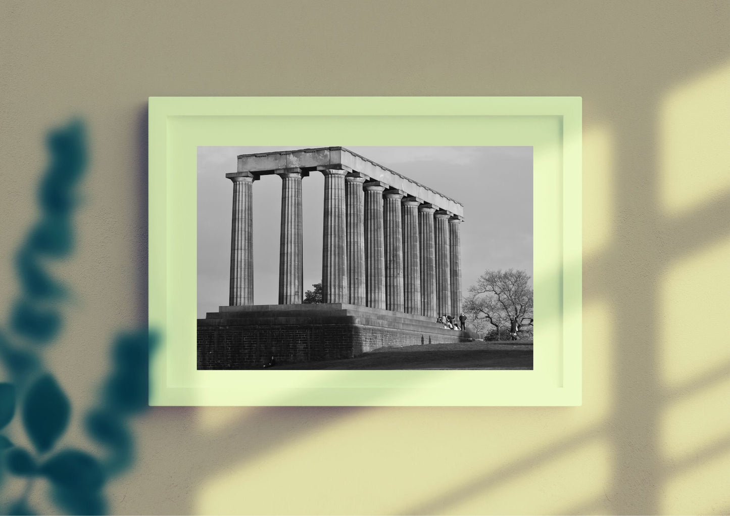 Calton Hill National Monument Edinburgh Black And White Photography Print