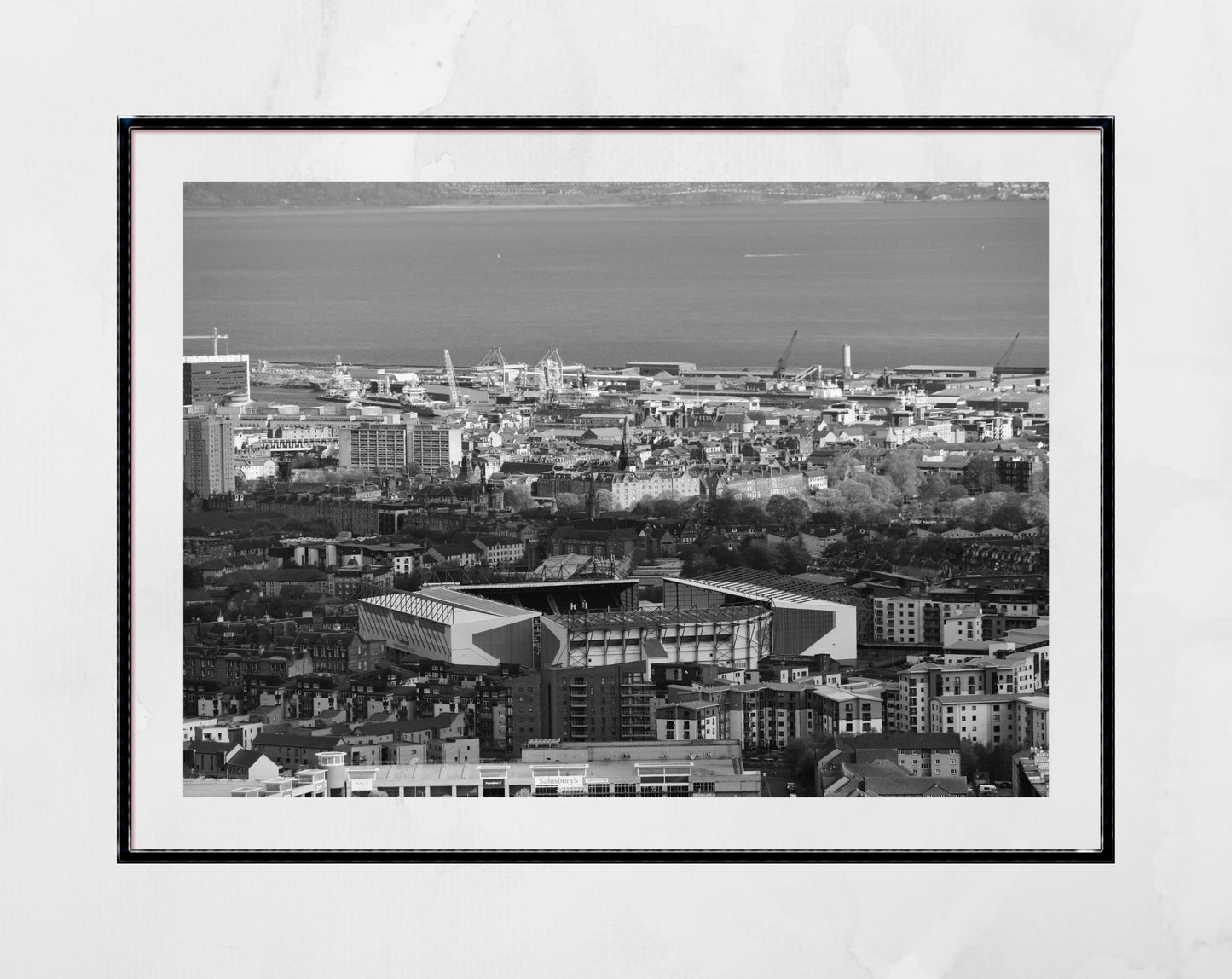 Hibernian FC Easter Road Black And White Print