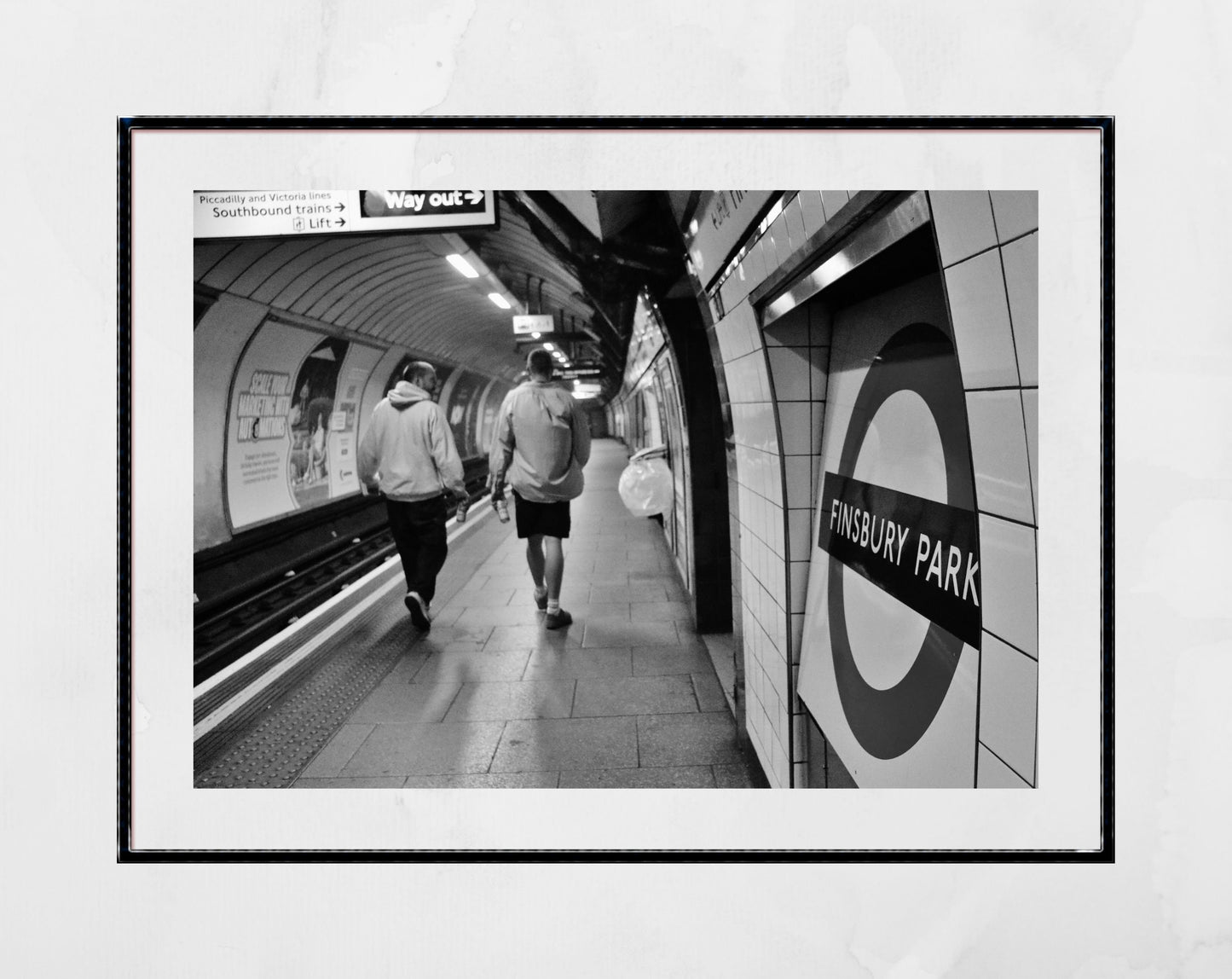Finsbury Park London Underground Black And White Poster