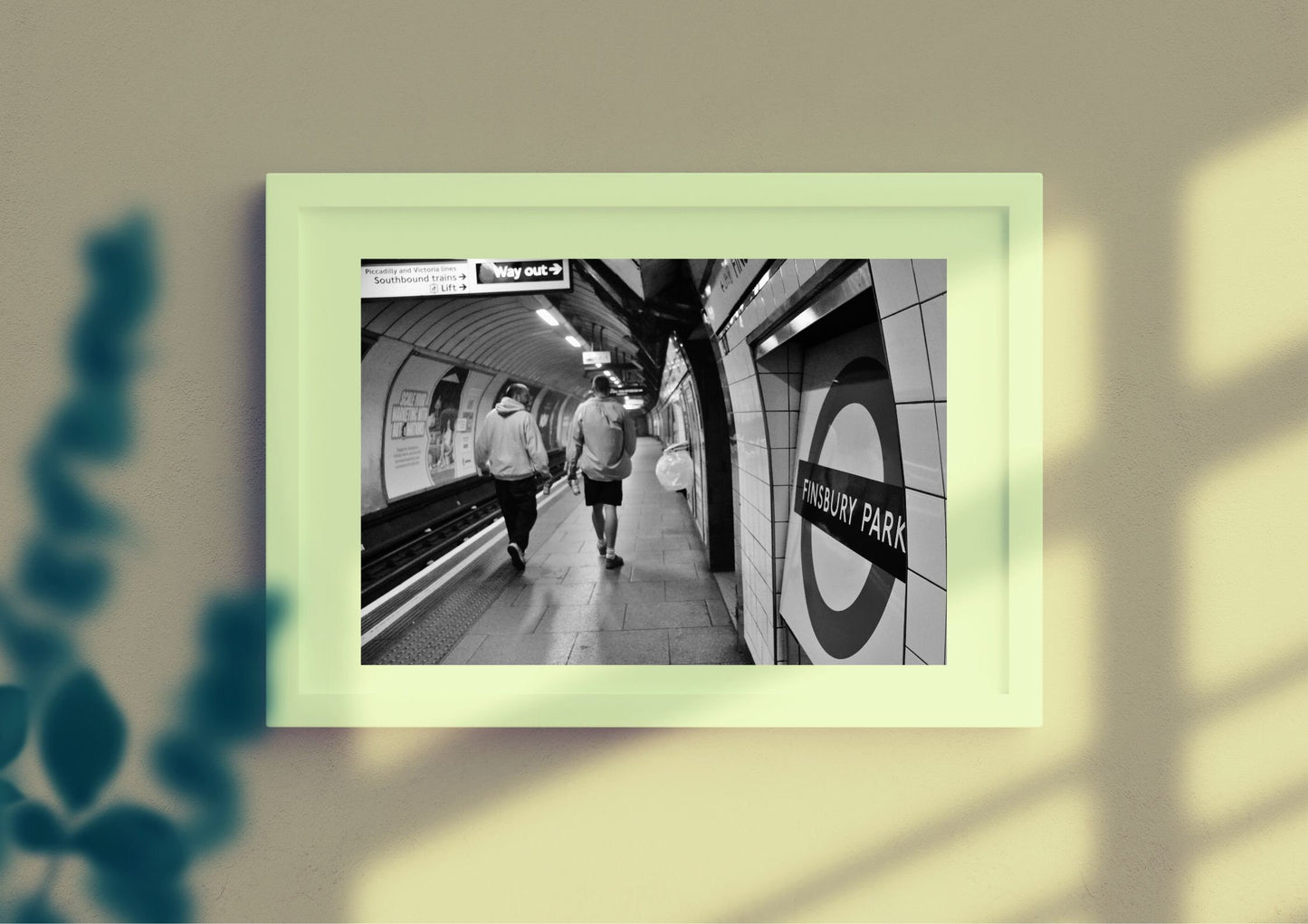 Finsbury Park London Underground Black And White Poster