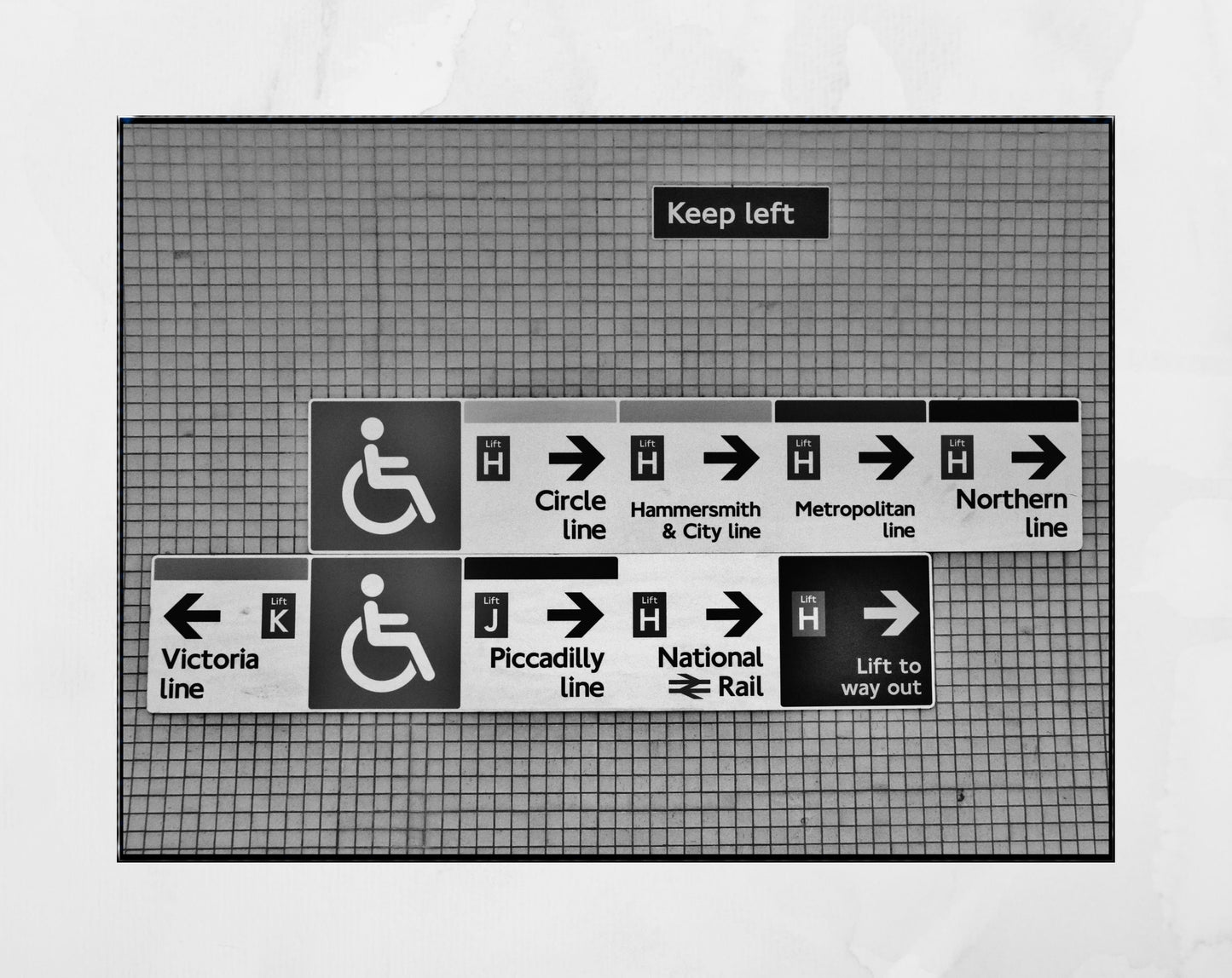 London Underground Black And White Poster