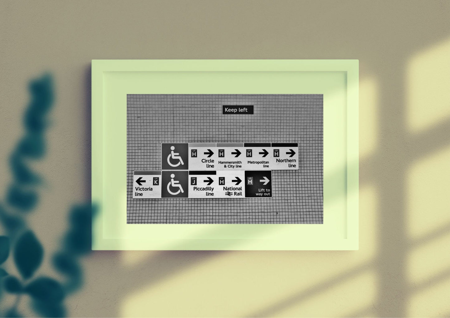 London Underground Black And White Poster