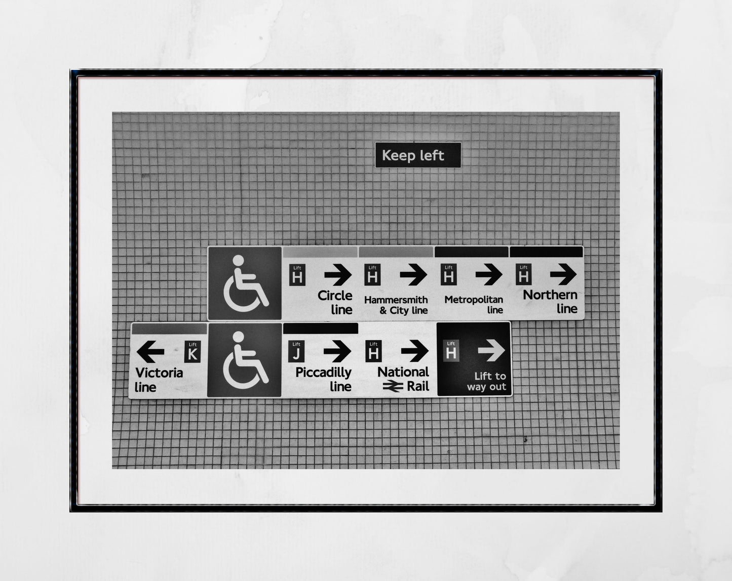 London Underground Black And White Poster