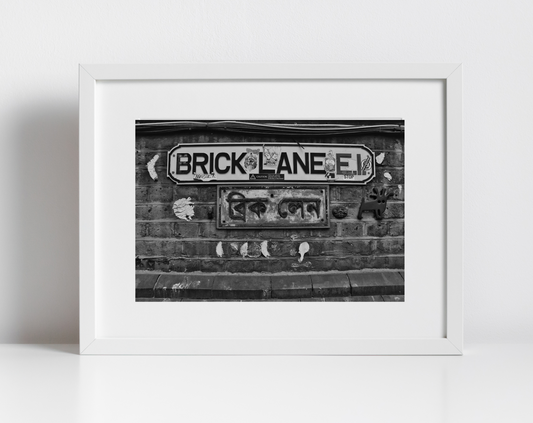 Brick Lane Poster London Black And White Photography Print