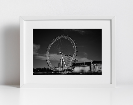 London Eye Black And White Photography Print