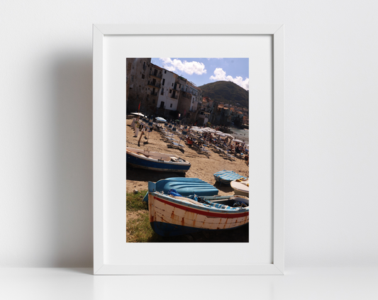 Cefalù Sicily Photography Boat Print