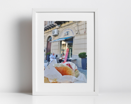 Brioche con Gelato Sicily Photography Print