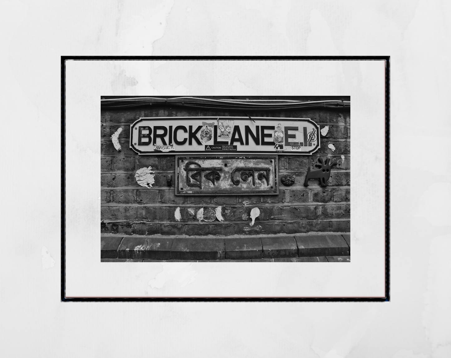 Brick Lane Poster London Black And White Photography Print