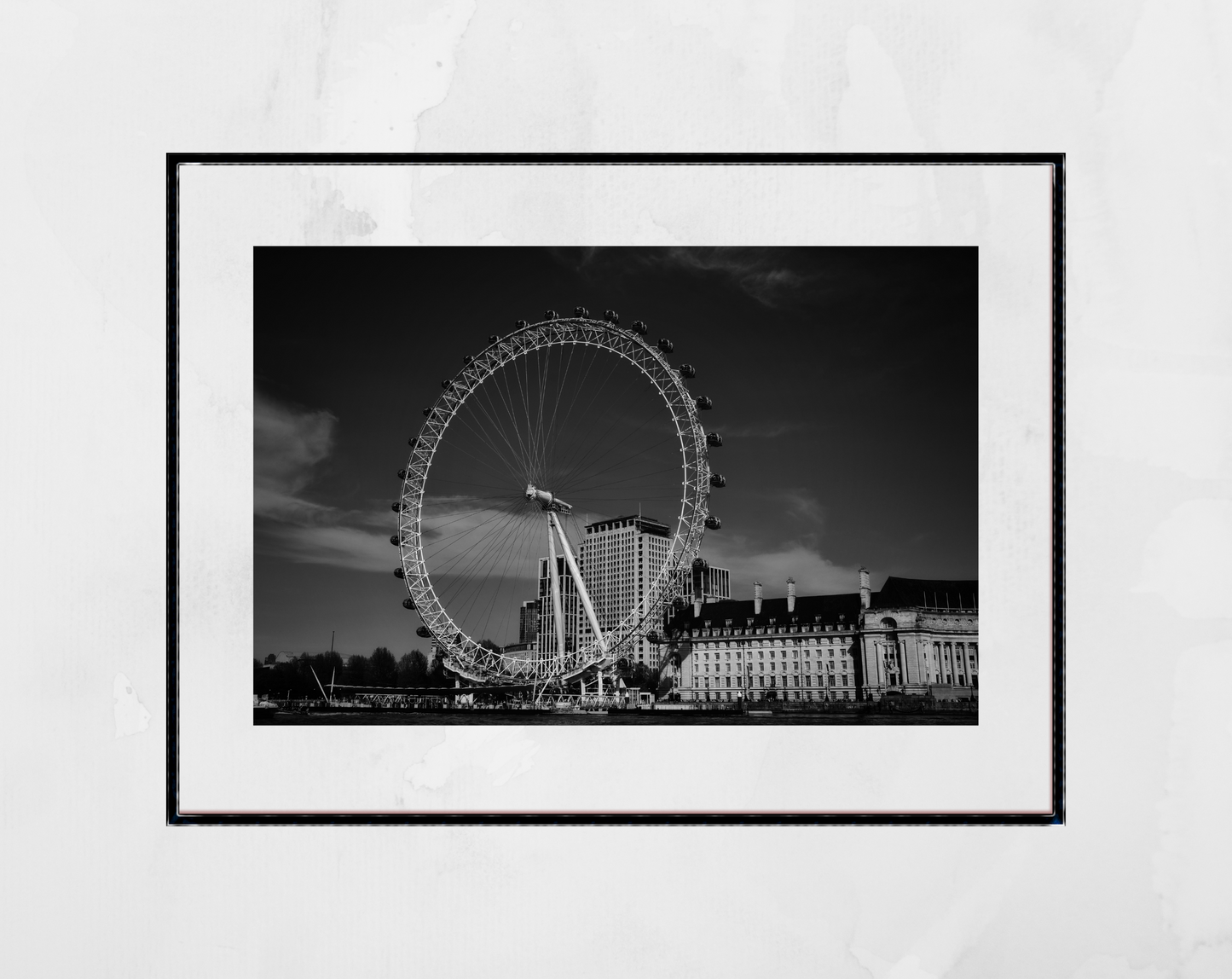 London Eye Black And White Photography Print