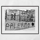 Palermo Sicily Black And White Print Football Wall Art Street Photography