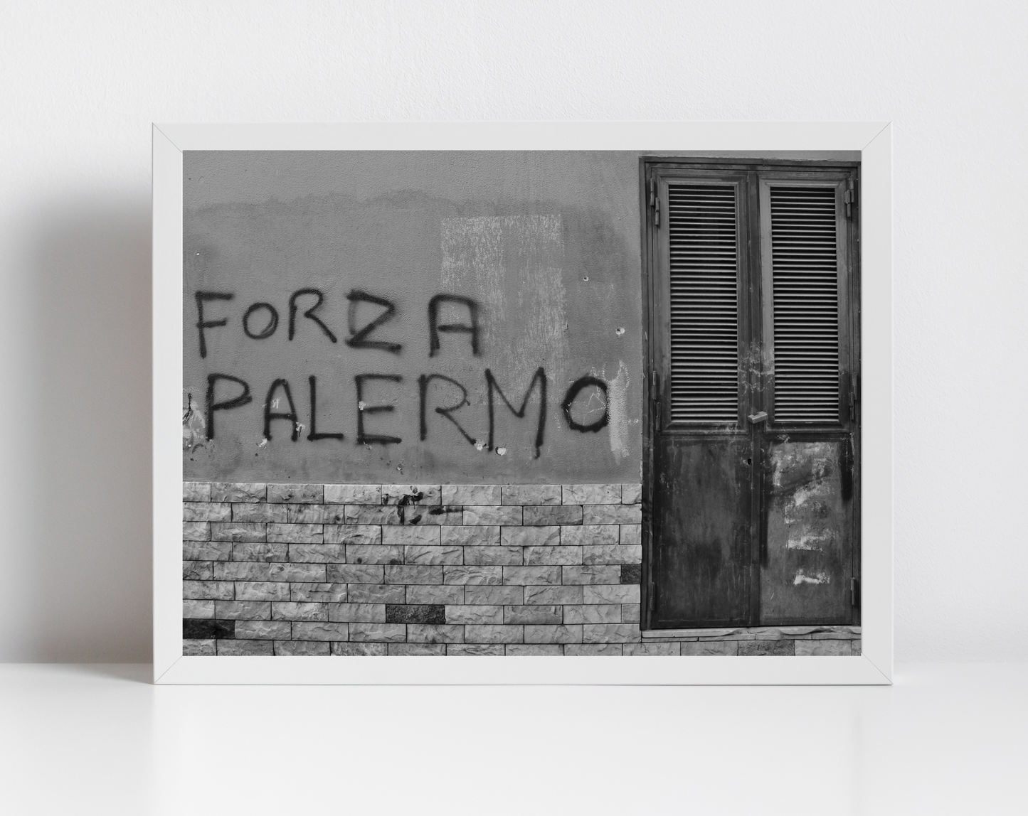 Forza Palermo F.C. Black And White Photography Print