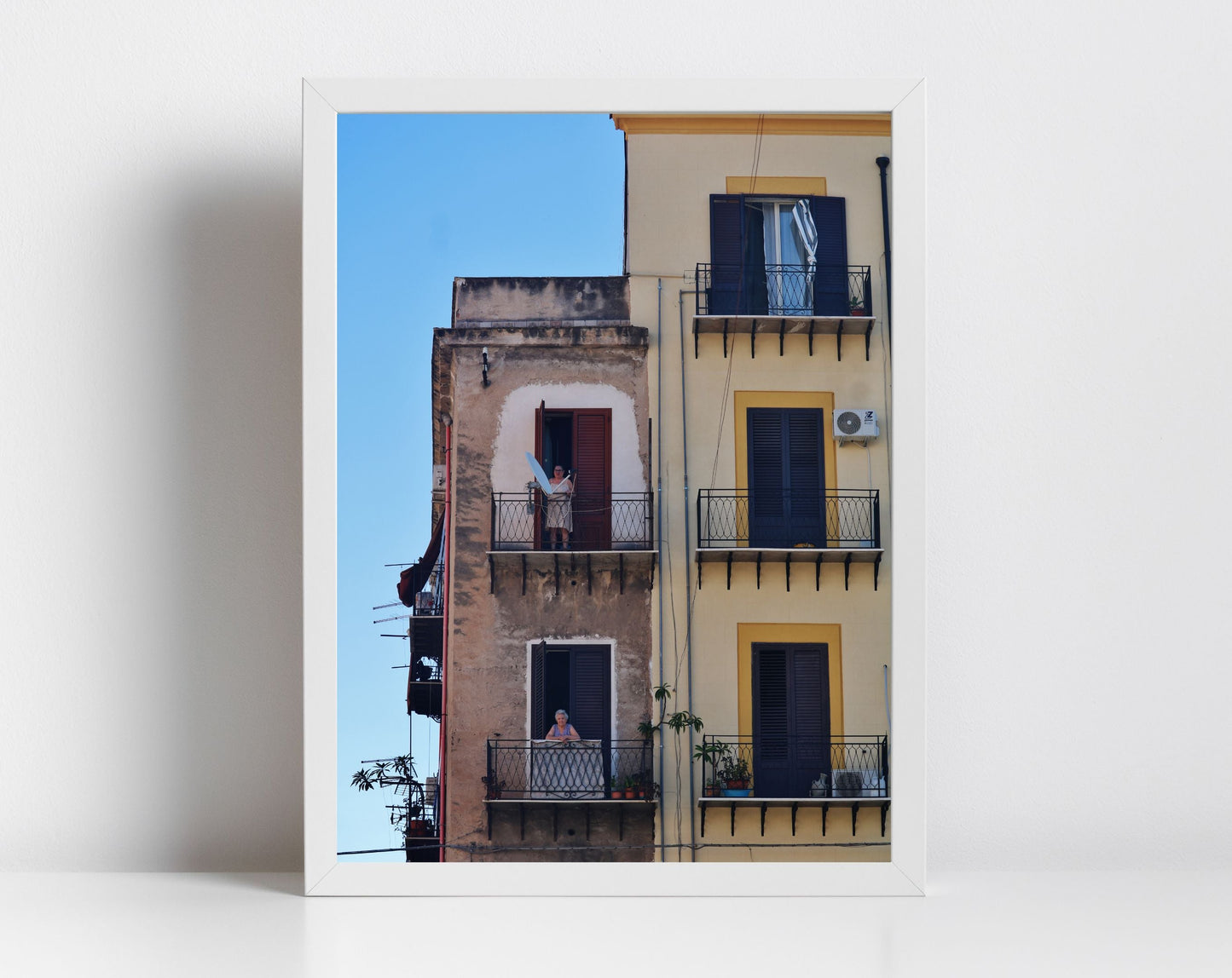 Palermo Sicily Balcony Photography Black And White Art Print Italy Wall Art