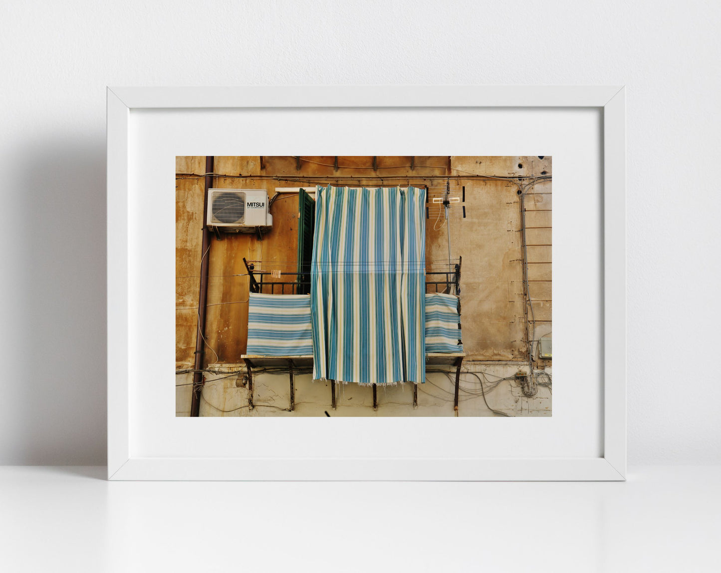 Palermo Sicily Street Photography Print Blue And White Wall Art