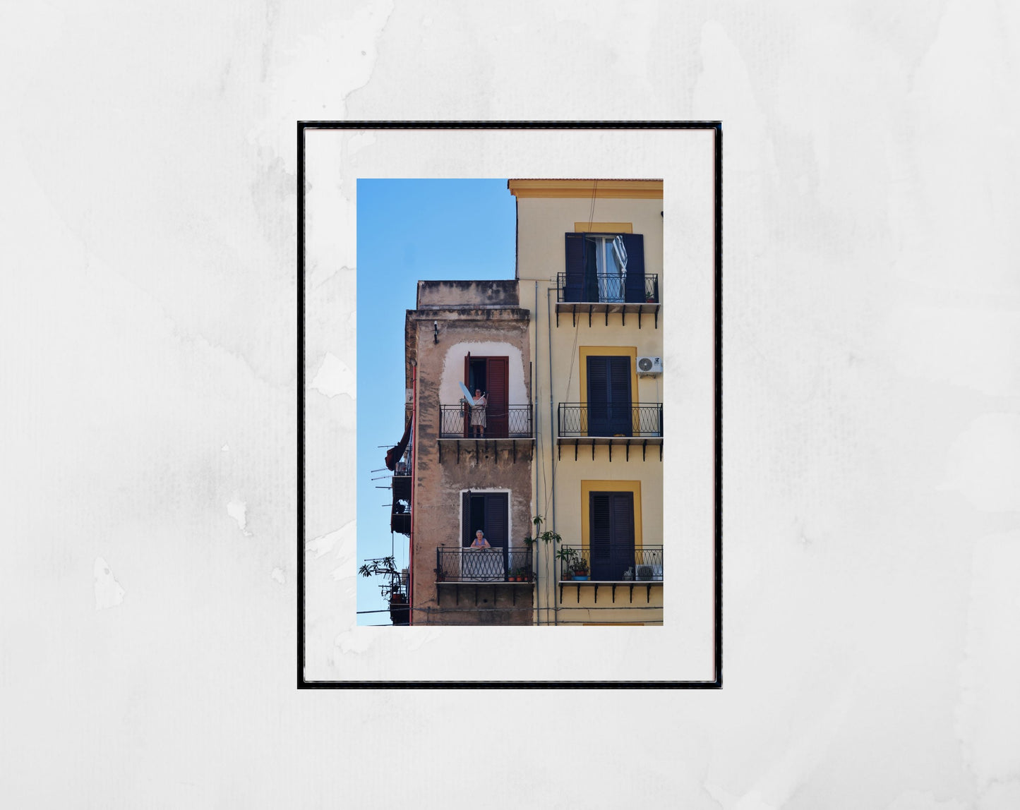 Palermo Sicily Balcony Photography Black And White Art Print Italy Wall Art