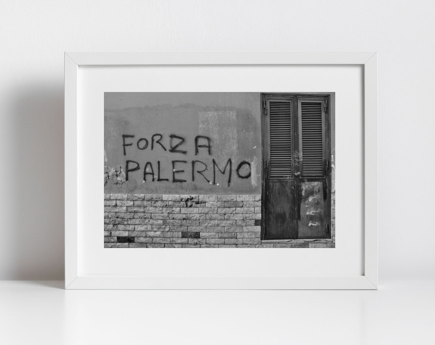 Forza Palermo F.C. Black And White Photography Print