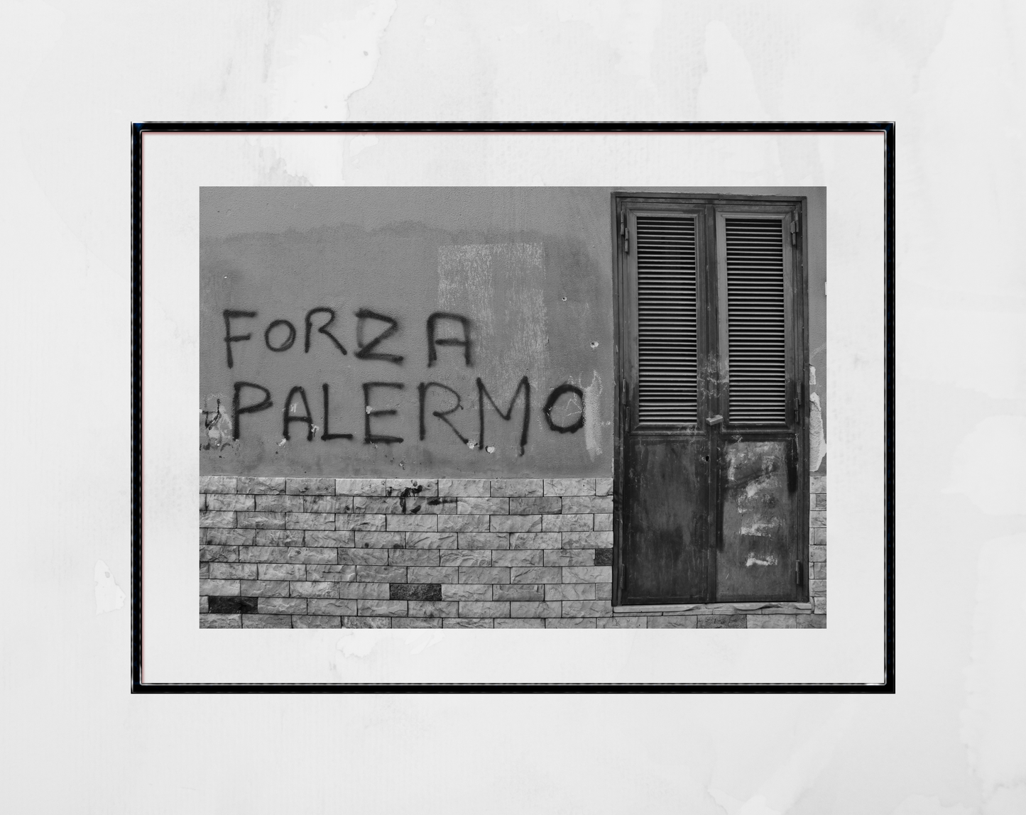 Forza Palermo F.C. Black And White Photography Print