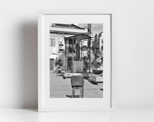 Palermo Sicily Black And White Print Street Photography Religious Wall Art