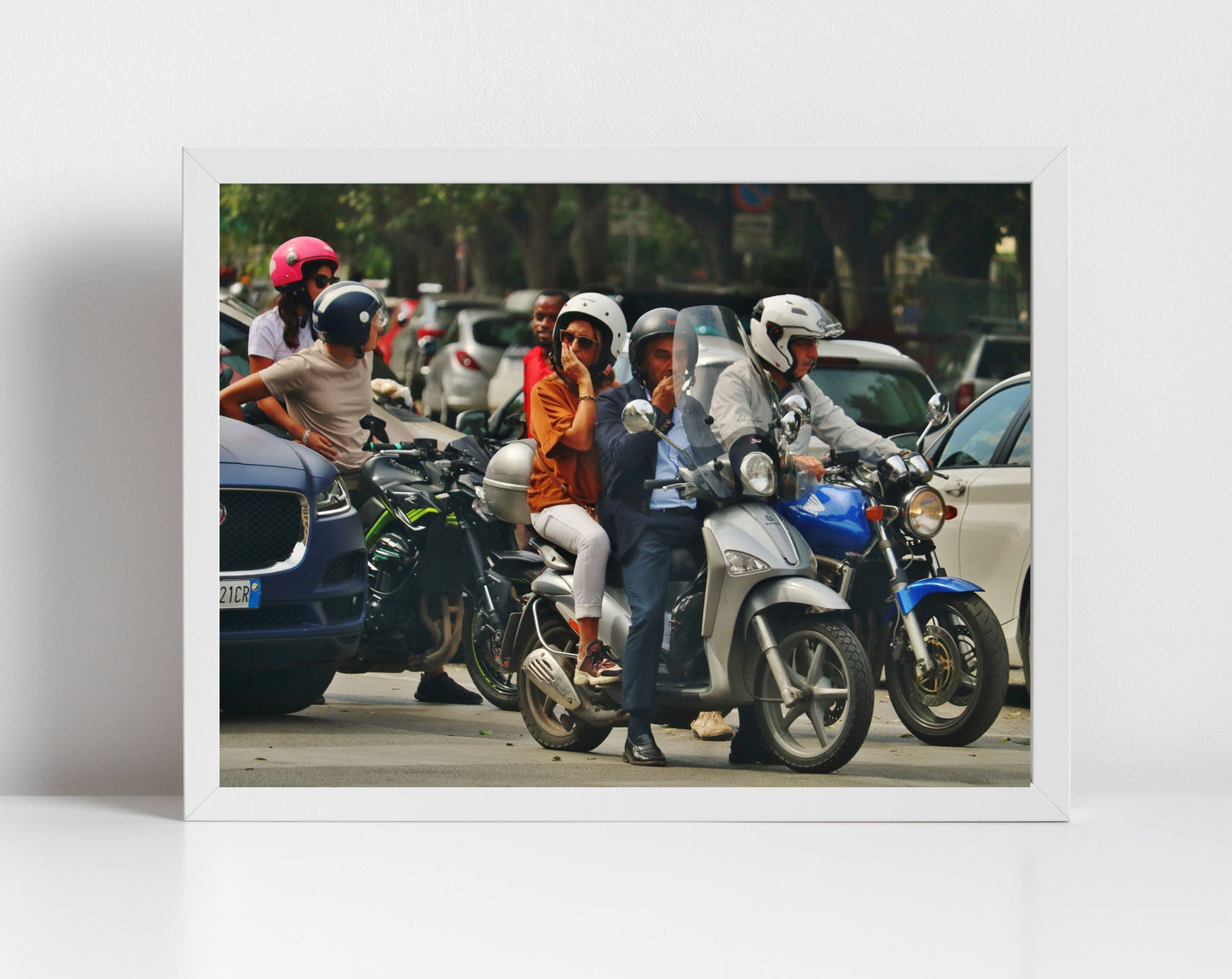 Palermo Sicily Street Photography Print Boys On Vespa Poster