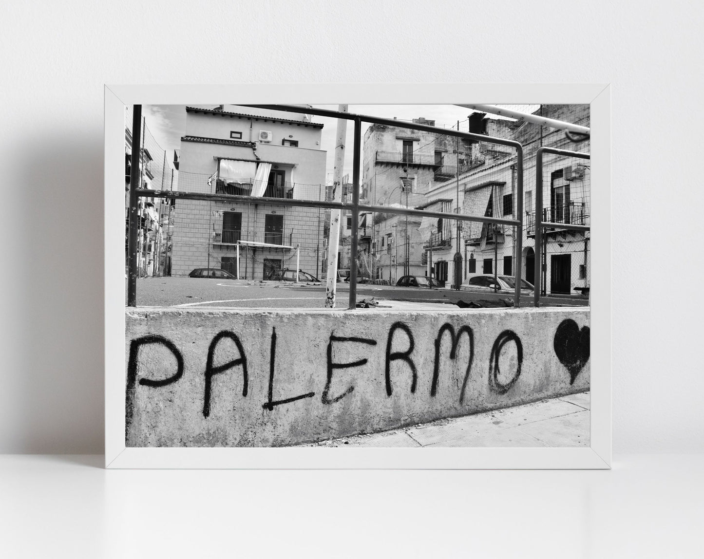 Palermo Sicily Black And White Print Football Wall Art Street Photography