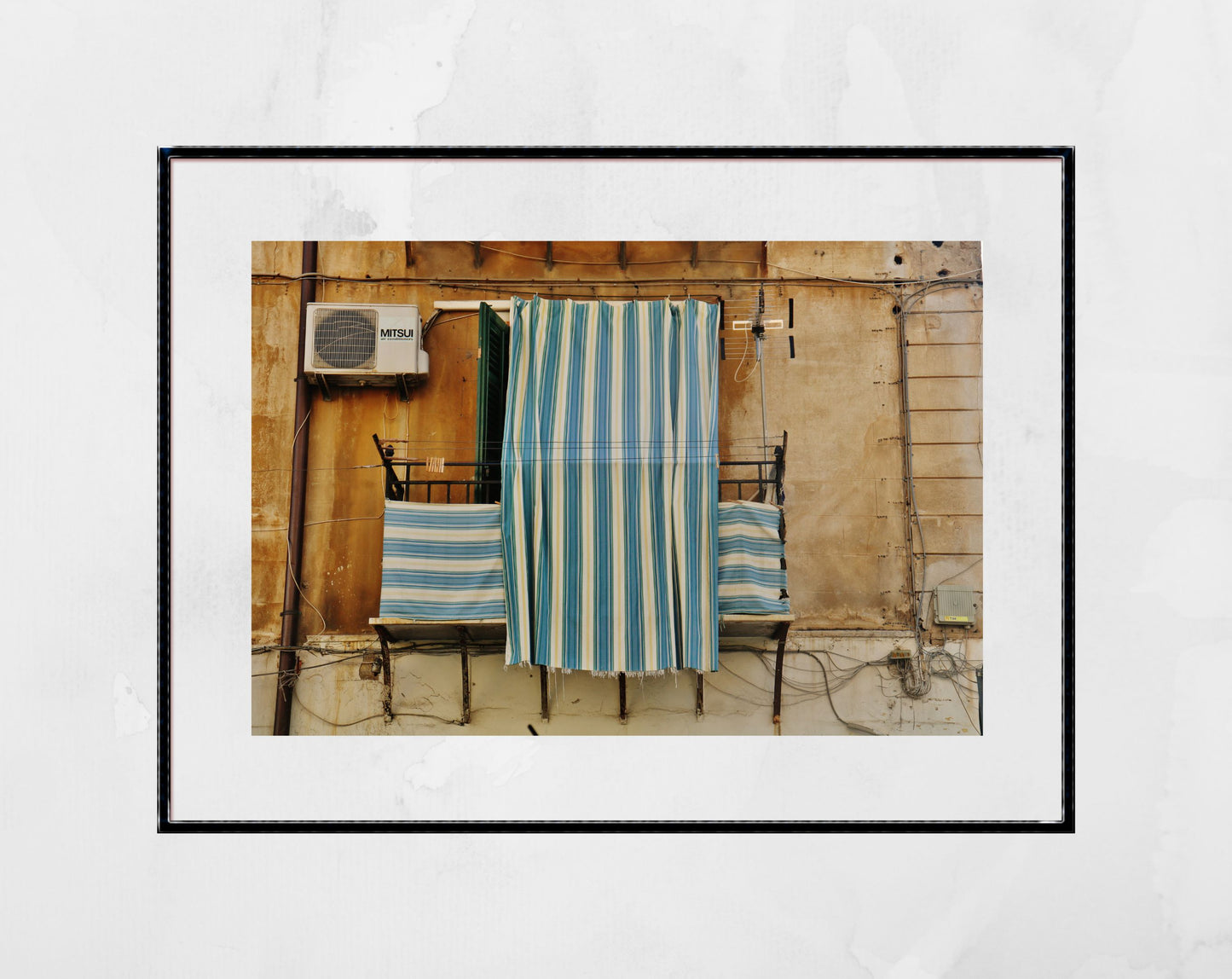 Palermo Sicily Street Photography Print Blue And White Wall Art