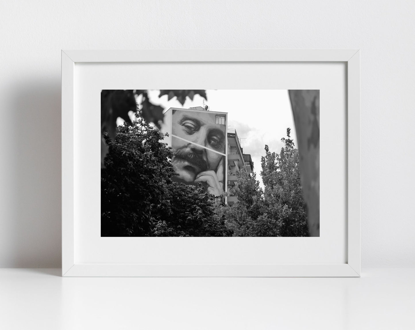 Giovanni Falcone Palermo Street Art Black And White Photography Print