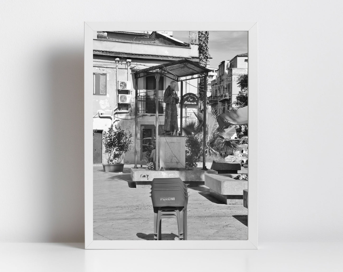 Palermo Sicily Black And White Print Street Photography Religious Wall Art