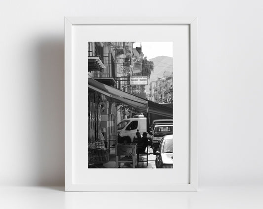 Palermo Sicily Black And White Print Street Photography Italy Wall Art